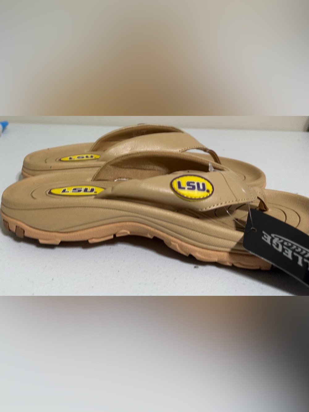 New Zoriz Golf Thong  Sandals Removable Cleats Men’s 8 LSU Tigers College
